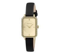 RADLEY Gold Plated Stone Set Case Black Leather Strap Watch RY21890