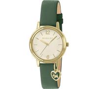 RADLEY Gold Plated Case Heart Charm Hunter Green Leather Strap Watch RY21918A