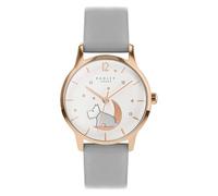 Radley RY2950A Rose Gold Plated Grey Leather Strap Watch - W51253