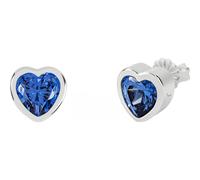 Radley Ladies Silved Plated Blue Stone Heart Stud Earrings RYJ1307