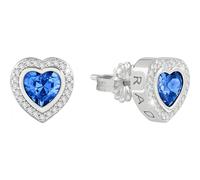 Radley Womens Silver Plated Blue Heart Stone Set Stud Earrings