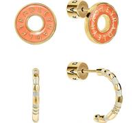 Radley Women's 18ct Gold Plated Twinpack Orange Enamel Donut and Half Hoop Earrings