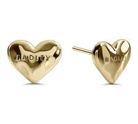 Radley 18ct Gold Plated Hammered Heart Earrings