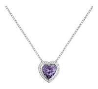 Radley Sterling Silver Purple Cubic Zirconia Heart Necklace