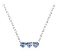 RADLEY Sterling Silver Plated Blue Triple Heart Charm Necklace