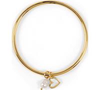 Radley Heart Street Hanging Heart & Pearl Gold Tone Bangle 17.5cm