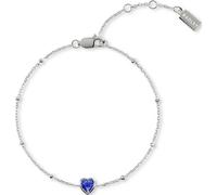 RADLEY Sterling Silver Plated Bobble Chain Saphire Heart Bracelet