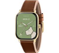 RADLEY Series 56 Smart Watch for Women with Hands-Free Calling, 1.75'' Touch Screen, Step Count, SOS Feature,Health Fitness Tracker, Heart Rate Monitor, Music Control, Red Brown Leather Strap