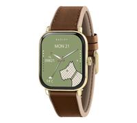 RADLEY Series 56 Smart Watch for Women with Hands-Free Calling, 1.75'' Touch Screen, Step Count, SOS Feature,Health Fitness Tracker, Heart Rate Monitor, Music Control, Red Brown Leather Strap