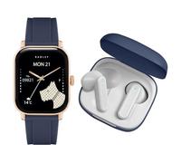 RADLEY Series 56 Navy Silicone Strap Smart Watch with True Wireless Earphones