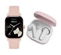 RADLEY Series 56 Pink Silicone Strap Smart Watch with True Wireless Earphones