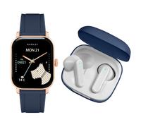 Radley Series 56 Women's Black Dial Navy Silicone Strap Smartwatch with True Wireless Earphones