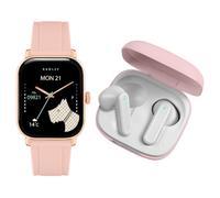 Radley Series 56 Women's Black Dial Pink Silicone Strap Smartwatch with True Wireless Earphones