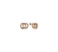 Radley Signature Ladies 18ct Rose Gold Plated Sterling Silver Double Disc Engraved Hoops Earrings RYJ1146
