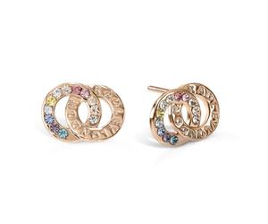 Radley Signature Ladies Rose Gold Plated Double Disc Engraved Hoops Earrings RYJ1146