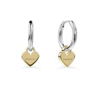 Radley Silver Huggie Earrings With 18ct Gold Plated Hanging Hearts