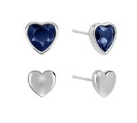 Radley Silver Plated Blue Heart Stone Set Twin Pack Stud Earrings