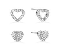 Radley Silver Plated Clear Stone Set Heart Twinpack Earrings