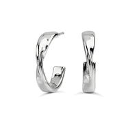 Radley Silver Plated Hammer Effect Hoop Earrings