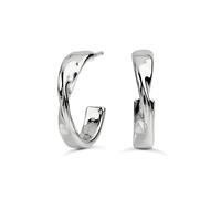 Radley Silver Plated Hammer Effect Hoop Earrings