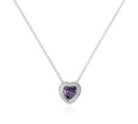 RADLEY Silver Plated Purple Stone Set Heart Necklace