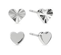 Radley Silver Plated Textured Heart Twinpack Earrings