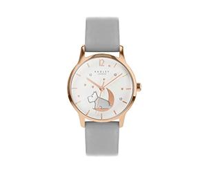RADLEY Star Gazing Ladies Ash Soft Calf Leather Strap Dog in Moon Watch RY2950A