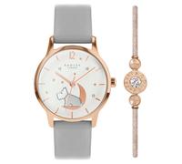 Radley Star Moon Grey Leather Strap Watch & Bracelet Set