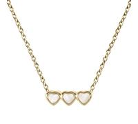 RADLEY Sterling Silver 18ct Gold Plated Mother Of Pearl Triple Heart Charm Necklace
