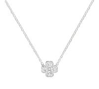 RADLEY Sterling Silver CZ Clear Heart Flower Necklace