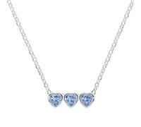 RADLEY Sterling Silver Plated Blue Triple Heart Charm Necklace