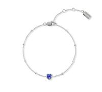 RADLEY Sterling Silver Plated Bobble Chain Saphire Heart Bracelet