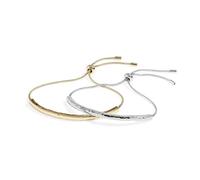 RADLEY Twinpack 18ct Gold Plated & Silver Subtle Hammer Bracelet Set