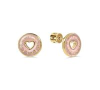 Radley Women's 18ct Gold Plated Carnation Enamel Heart Cut Out Earrings