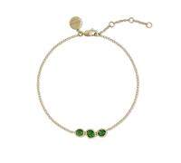 RADLEY Womens 18ct Gold Plated Green Cubic Zirconia Stone Bar Adjustable Bracelet