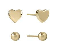 Radley Womens 18ct Gold Plated Heart and Ball Stud Twin Pack Earrings