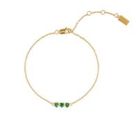 RADLEY Women's 18ct Gold Plated Sterling Silver & Green Triple Heart Charm Bracelet