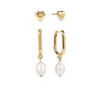 Radley Women's 18ct Pale Gold Plated Twinpack Heart and Pearl Earring Set