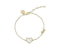 RADLEY Women's Gold Plated Sterling Silver Genuine Mother of Pearl Heart & Jumping Dog Bracelet RYJ3372