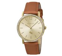 RADLEY Women's Gold Plated Stone Set Terracotta Leather Strap Analogue Watch RY22014A