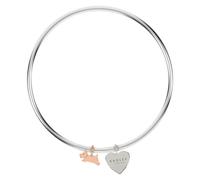 RADLEY Ladies Silver Plated Handing dog and heart charm bangle RYJ3203S