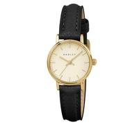 RADLEY Women's Pale Gold Plated Case Black Leather Strap Analogue Watch