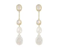 Radley Women's Princess Road 18ct Gold Plated Opal Stone and Genuine Pearl Drop Earrings RYJ1368S