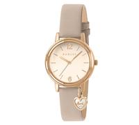 Radley Women's Rose Gold Dial Heart Charm Porcini Leather Strap Watch