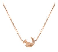 Radley London Ladies 18ct Rose Gold Plated Sterling Silver Dog In Moon Diamond Necklace