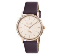 RADLEY Womens Rose Gold Plated Imperial Purple Leather Strap Analogue Quartz Watch