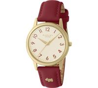 RADLEY Women's Gold Plated Red Leather Strap Analogue Quartz Watch RY21730