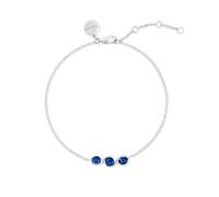 RADLEY Womens Silver Plated Blue Cubic Zirconia Stone Bar Adjustable Bracelet