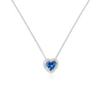 RADLEY Womens Silver Plated Blue Cubic Zirconia Stone Set Heart Necklace