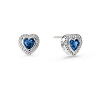 Radley Womens Silver Plated Blue Heart Stone Set Stud Earrings